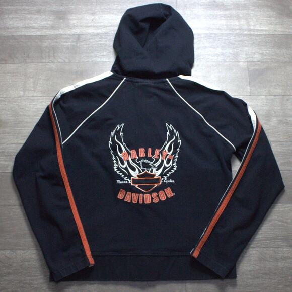 Harley Davidson Motorcycle Hoodie Full Zip Size Large - Picture 1 of 6
